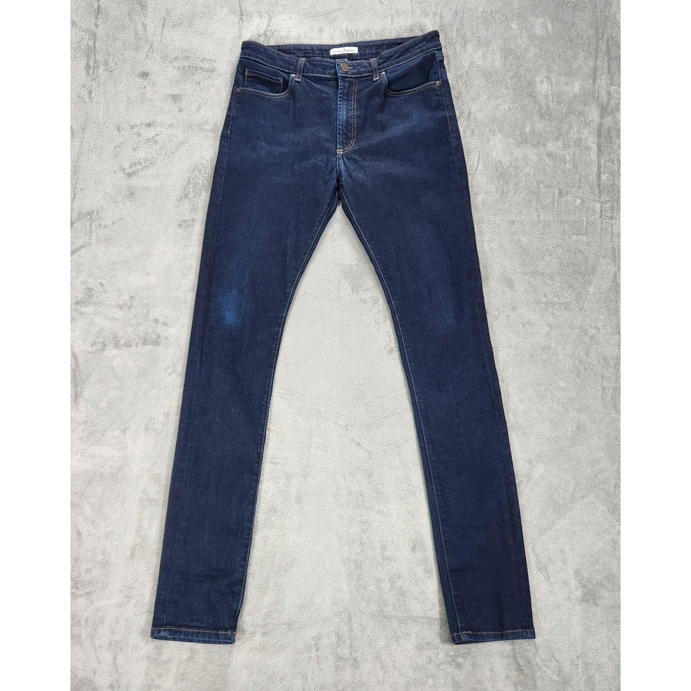 Monfrere Greyson Jeans Mens 34x34 Blue Dark Wash Skinny Stretch Made In‎ USA